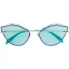 Emilio Pucci - Blue Enamel Embellished Frameless Cat Eye Sunglasses - Blue - Sunglasses - Emilio Pucci Eyewear - Avvenice