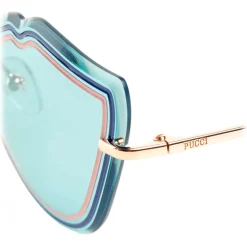 Emilio Pucci - Blue Enamel Embellished Frameless Cat Eye Sunglasses - Blue - Sunglasses - Emilio Pucci Eyewear - Avvenice