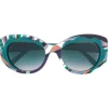 Emilio Pucci - Copacabana Print Round  Sunglasses - Green - Sunglasses - Emilio Pucci Eyewear - Avvenice