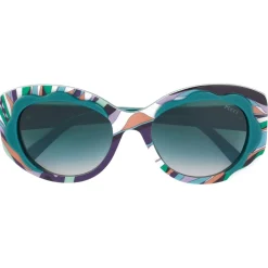 Emilio Pucci - Copacabana Print Round  Sunglasses - Green - Sunglasses - Emilio Pucci Eyewear - Avvenice
