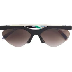 Emilio Pucci - Geometric Frame Print Sunglasses - Black - Sunglasses - Emilio Pucci Eyewear - Avvenice