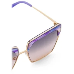 Emilio Pucci - Hanami Print Square Frame Sunglasses - Blue Purple - Sunglasses - Emilio Pucci Eyewear - Avvenice