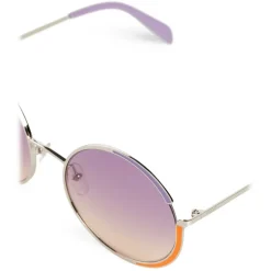 Emilio Pucci - Lilac And Orange Enamel Rimmed Round Sunglasses - Orange - Sunglasses - Emilio Pucci Eyewear - Avvenice