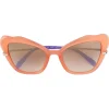 Emilio Pucci - Orange Butterfly Frame Sunglasses - Orange - Sunglasses - Emilio Pucci Eyewear - Avvenice