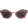 Emilio Pucci - Pink Enamel Embellished Frameless Cat Eye Sunglasses - Pink - Sunglasses - Emilio Pucci Eyewear - Avvenice