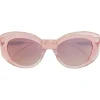 Emilio Pucci - Pink Wavy Motif Round  Sunglasses - Pink - Sunglasses - Emilio Pucci Eyewear - Avvenice