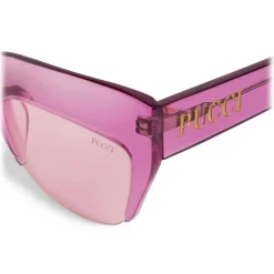 Emilio Pucci - Semi-Rimless Oversized Square Frame Sunglasses - Pink - Sunglasses - Emilio Pucci Eyewear - Avvenice