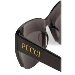 Emilio Pucci - Semi-Rimless Oversized Square Frame Sunglasses - Black - Sunglasses - Emilio Pucci Eyewear - Avvenice