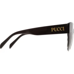 Emilio Pucci - Semi-Rimless Oversized Square Frame Sunglasses - Black - Sunglasses - Emilio Pucci Eyewear - Avvenice