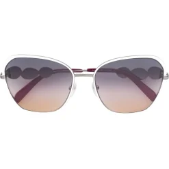 Emilio Pucci - Silver-Tone Square Frame Embellished Sunglasses - Silver - Sunglasses - Emilio Pucci Eyewear - Avvenice
