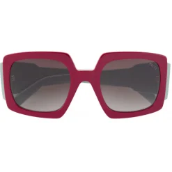 Emilio Pucci - Square Frame Alex Print Sunglasses - Pink Green - Sunglasses - Emilio Pucci Eyewear - Avvenice