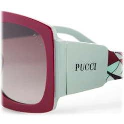Emilio Pucci - Square Frame Alex Print Sunglasses - Pink Green - Sunglasses - Emilio Pucci Eyewear - Avvenice