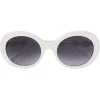 Emilio Pucci - White Round Frame Embellished Sunglasses - White - Sunglasses - Emilio Pucci Eyewear - Avvenice