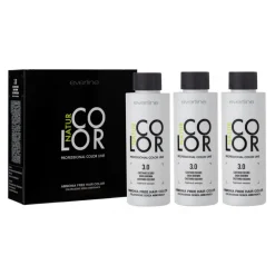 Everline - Hair Solution - Natural Color - Everline Color - Permanent Professional Coloring - 3 x 100 ml - Avvenice