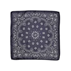 Fefè Napoli - Black Bandan Silk Dandy Pocket Square - Pocket-Square - Handmade in Italy - Luxury Exclusive Collection - Avvenice
