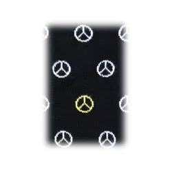 Fefè Napoli - Black Peace Dandy Men's Socks - Socks - Handmade in Italy - Luxury Exclusive Collection - Avvenice