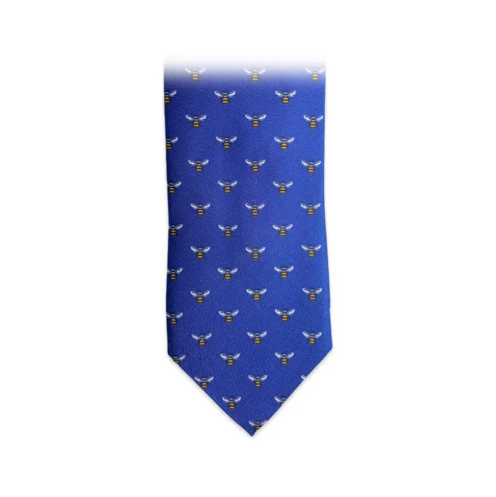 Fefè Napoli - Blue Apes Dandy Silk Tie - Ties - Handmade in Italy - Luxury Exclusive Collection - Avvenice