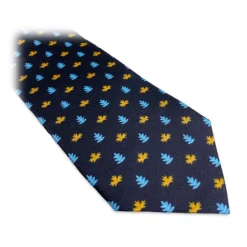 Fefè Napoli - Blue Autumn Dandy Silk Tie - Ties - Handmade in Italy - Luxury Exclusive Collection - Avvenice
