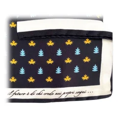 Fefè Napoli - Blue Autumn Silk Dandy Pocket Square - Pocket-Square - Handmade in Italy - Luxury Exclusive Collection - Avvenice