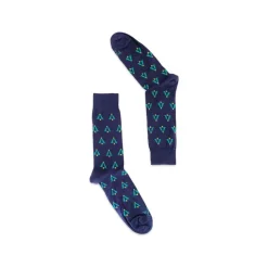 Fefè Napoli - Blue Christmas Short Dandy Men's Socks - Socks - Handmade in Italy - Luxury Exclusive Collection - Avvenice