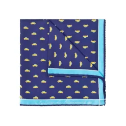 Fefè Napoli - Blue Cinquecento Silk Dandy Pocket Square - Pocket-Square - Handmade in Italy - Luxury Exclusive Collection - Avvenice