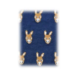 Fefè Napoli - Blue Donkey Dandy Men's Socks - Socks - Handmade in Italy - Luxury Exclusive Collection - Avvenice