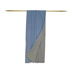 Fefè Napoli - Blue Ear Double Gentleman Scarf - Scarves and Foulards - Handmade in Italy - Luxury Exclusive Collection - Avvenice