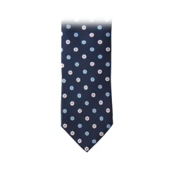 Fefè Napoli - Blue Flower Dandy Silk Tie - Ties - Handmade in Italy - Luxury Exclusive Collection - Avvenice