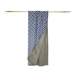 Fefè Napoli - Blue Flowers Seventy Double Scarf - Scarves and Foulards - Handmade in Italy - Luxury Exclusive Collection - Avvenice