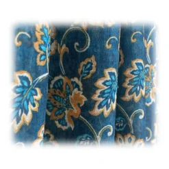 Fefè Napoli - Blue Flowers Wool Dandy Scarf - Scarves and Foulards - Handmade in Italy - Luxury Exclusive Collection - Avvenice