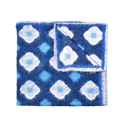 Fefè Napoli - Blue Flowers Silk Vernissage Pocket Square - Pocket-Square - Handmade in Italy - Luxury Exclusive Collection - Avvenice