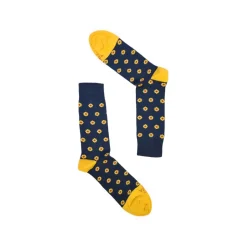 Fefè Napoli - Blue Flowers Short Dandy Men's Socks - Socks - Handmade in Italy - Luxury Exclusive Collection - Avvenice