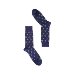 Fefè Napoli - Blue Golf Short Dandy Men's Socks - Socks - Handmade in Italy - Luxury Exclusive Collection - Avvenice