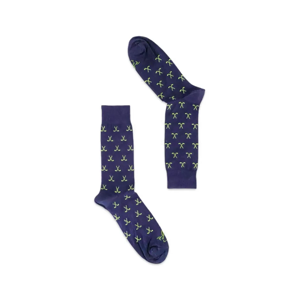 Fefè Napoli - Blue Golf Short Dandy Men's Socks - Socks - Handmade in Italy - Luxury Exclusive Collection - Avvenice