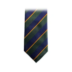 Fefè Napoli - Blue Green Regimental Business Silk Tie - Ties - Handmade in Italy - Luxury Exclusive Collection - Avvenice