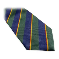Fefè Napoli - Blue Green Regimental Business Silk Tie - Ties - Handmade in Italy - Luxury Exclusive Collection - Avvenice