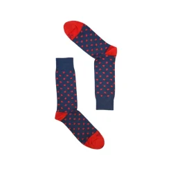 Fefè Napoli - Blue Heart Short Dandy Men's Socks - Socks - Handmade in Italy - Luxury Exclusive Collection - Avvenice