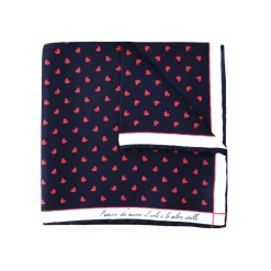 Fefè Napoli - Blue Heart Silk Dandy Pocket Square - Pocket-Square - Handmade in Italy - Luxury Exclusive Collection - Avvenice