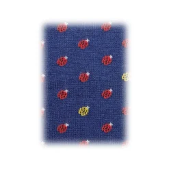 Fefè Napoli - Blue Ladybugs Scaramantia Men's Socks - Socks - Handmade in Italy - Luxury Exclusive Collection - Avvenice