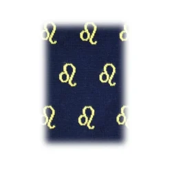 Fefè Napoli - Blue Leo Zodiac Men's Socks - Socks - Handmade in Italy - Luxury Exclusive Collection - Avvenice