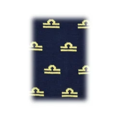 Fefè Napoli - Blue Libra Zodiac Men's Socks - Socks - Handmade in Italy - Luxury Exclusive Collection - Avvenice
