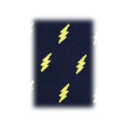 Fefè Napoli - Blue Lightning Dandy Men's Socks - Socks - Handmade in Italy - Luxury Exclusive Collection - Avvenice
