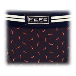 Fefè Napoli - Blue Lucky Horn Man Underwear - Underwear - Handmade in Italy - Luxury Exclusive Collection - Avvenice