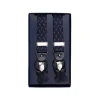 Fefè Napoli - Blue Lucky Horns Scaramantia Suspenders - Braces - Handmade in Italy - Luxury Exclusive Collection - Avvenice