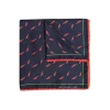 Fefè Napoli - Blue Lucky Peppers Silk Scaramantia Pocket Square - PocketSquare - Handmade in Italy - Luxury Exclusive Collection - Avvenice
