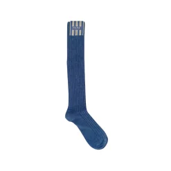 Fefè Napoli - Blue Melange Gold Men's Socks - Socks - Handmade in Italy - Luxury Exclusive Collection - Avvenice