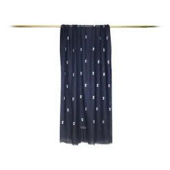 Fefè Napoli - Blue Moka Dandy Wool Scarf - Scarves and Foulards - Handmade in Italy - Luxury Exclusive Collection - Avvenice