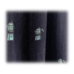 Fefè Napoli - Blue Moka Dandy Wool Scarf - Scarves and Foulards - Handmade in Italy - Luxury Exclusive Collection - Avvenice