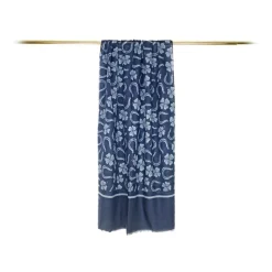 Fefè Napoli - Blue Napoli Scaramantia Wool Scarf - Scarves and Foulards - Handmade in Italy - Luxury Exclusive Collection - Avvenice