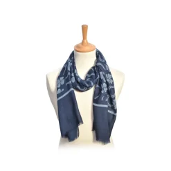 Fefè Napoli - Blue Napoli Scaramantia Wool Scarf - Scarves and Foulards - Handmade in Italy - Luxury Exclusive Collection - Avvenice